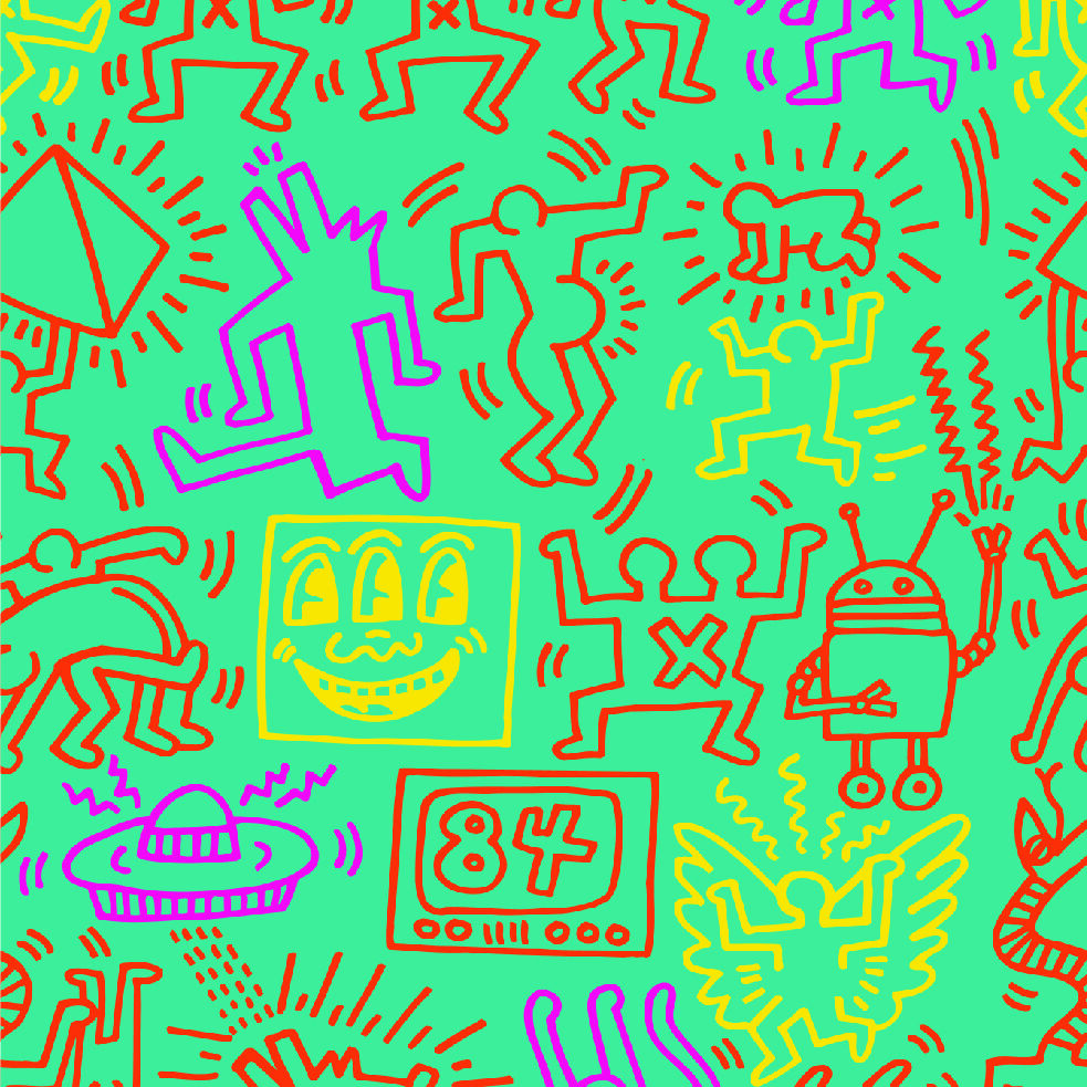 KEITH HARING X EASTPAK BENCHMARK SINGLE KEITH HARING COLOR KALEM KUTUSU